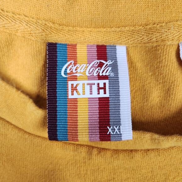 Kith x Coca-Cola Quinn Long Sleeve Pocket Tee Men's XXL Gold Cotton Jersey - Picture 4 of 15